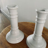 White candle holders