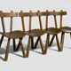 Rare set of 4 brutalist chairs - vintage 1950
