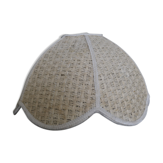 Suspension fleur rotin blanc