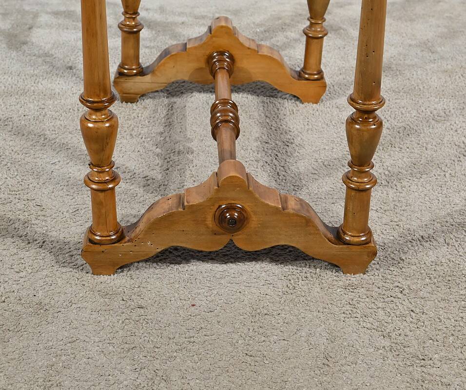 Rare Small Chiffonnière Table in Speckled Amboyna and Cherry, Louis Philippe Period – 19th