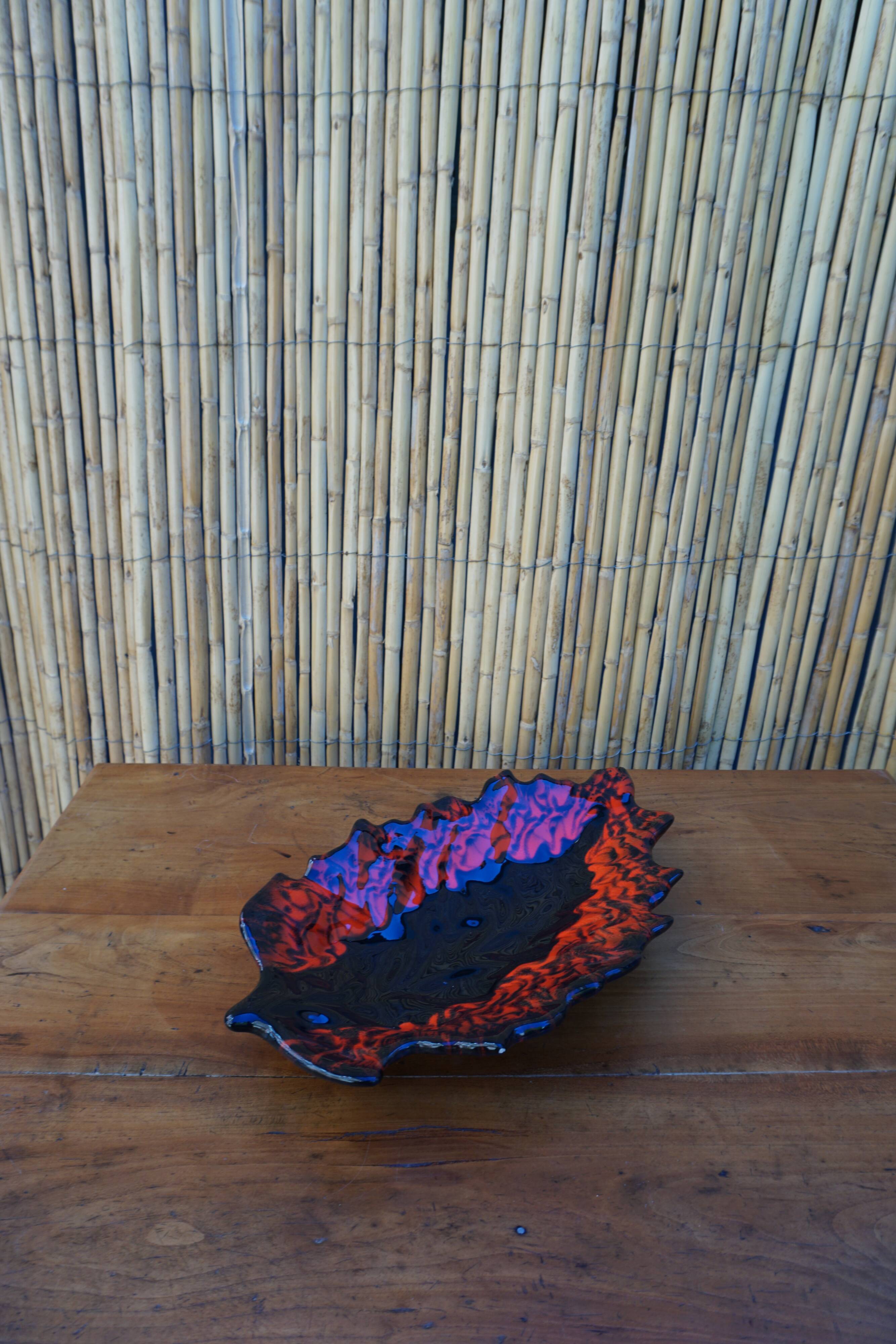 Vintage red Vallauris dish