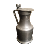 Vintage antique pewter serving jug with acorn finials on lid