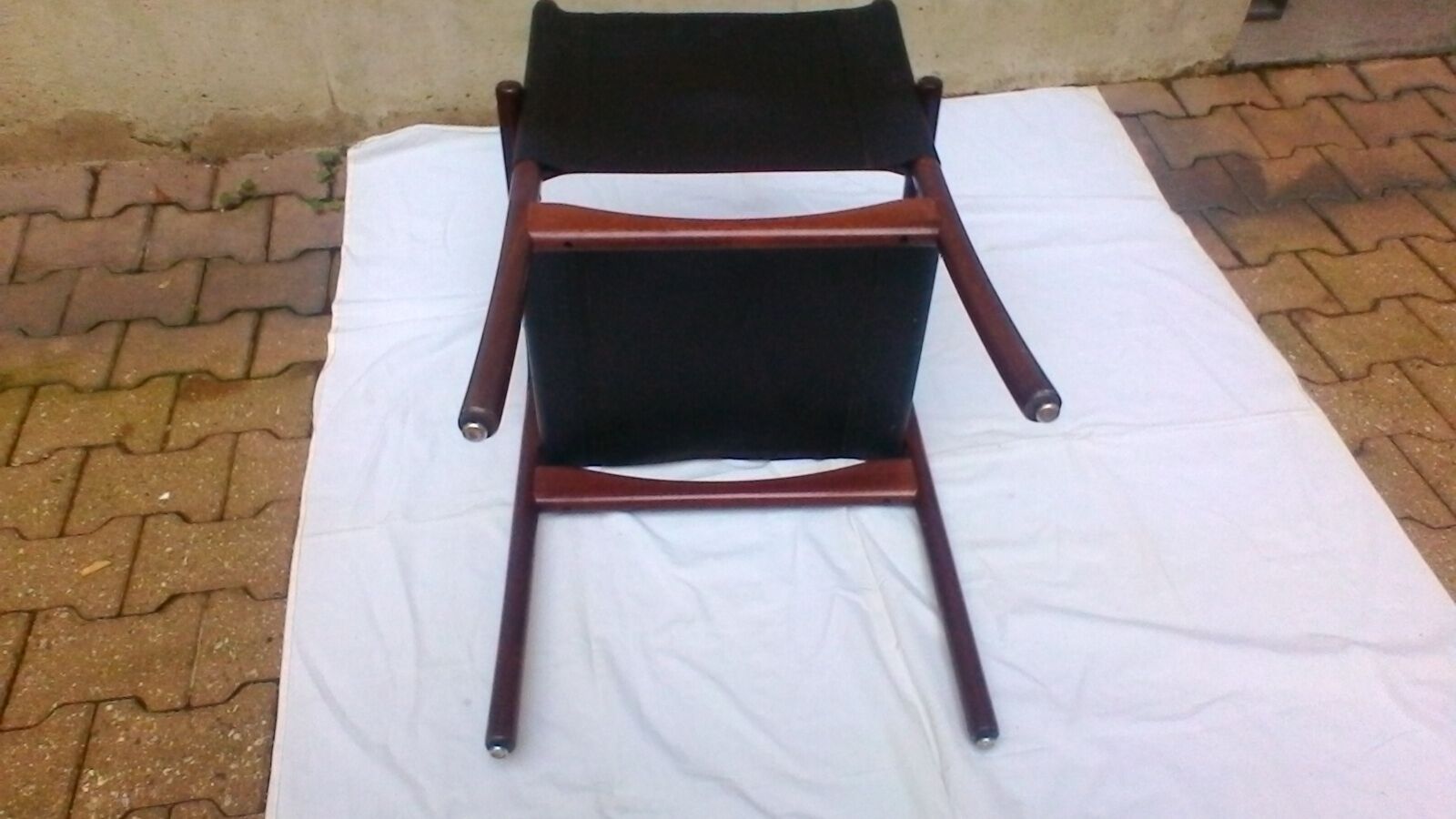 Fauteuil bois et cuir