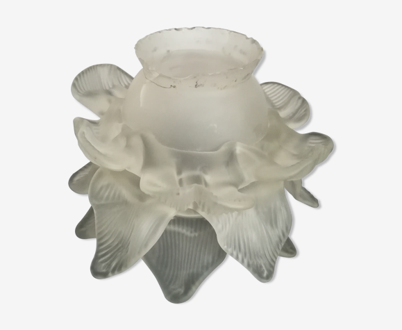 Tulipe, rose pâte de verre blanc