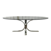 Vintage chrome and smoked glass coffee table