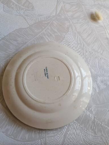 3 plates in earthenware iron earth model Boulogne blue crockery chic nineteenth century