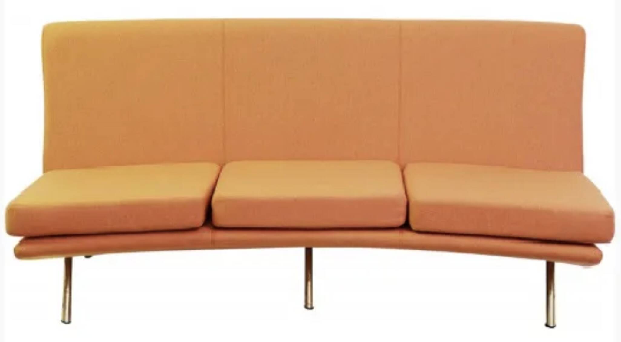 Triennale sofa by Marco Zanuso for Arflex, orange fabric, 1950s