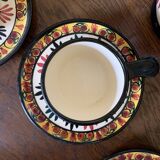 Rare complete Saint Jean de Bretagne coffee service - 10 cups, coffee pot.