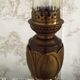 Lampe à poser en bronze et verre, Art Nouveau