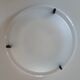 Ceiling lamp wall lamp, shape "galette" frosted glass, white lacquered metal base diameter 30cm