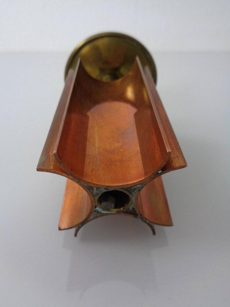 Vintage German Brutalist Candleholder in Copper and Brass, 1960s