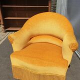 Gold velvet toad armchair