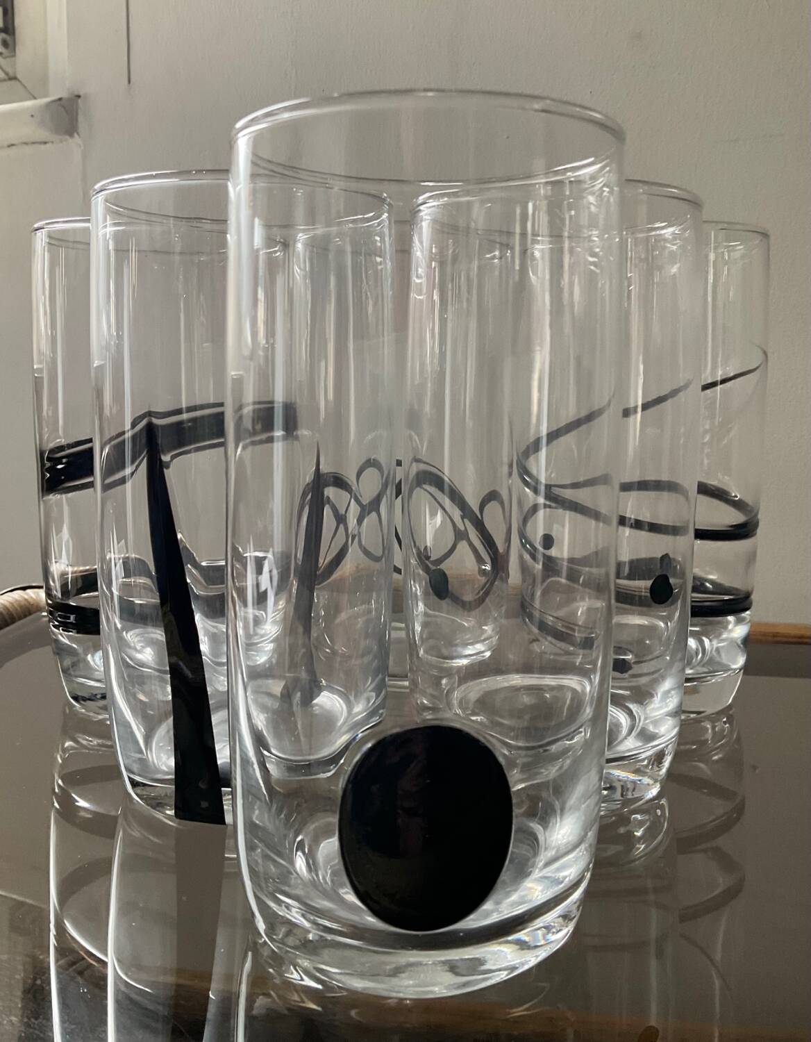 Series of 6 vintage Murano glasses including glass paste