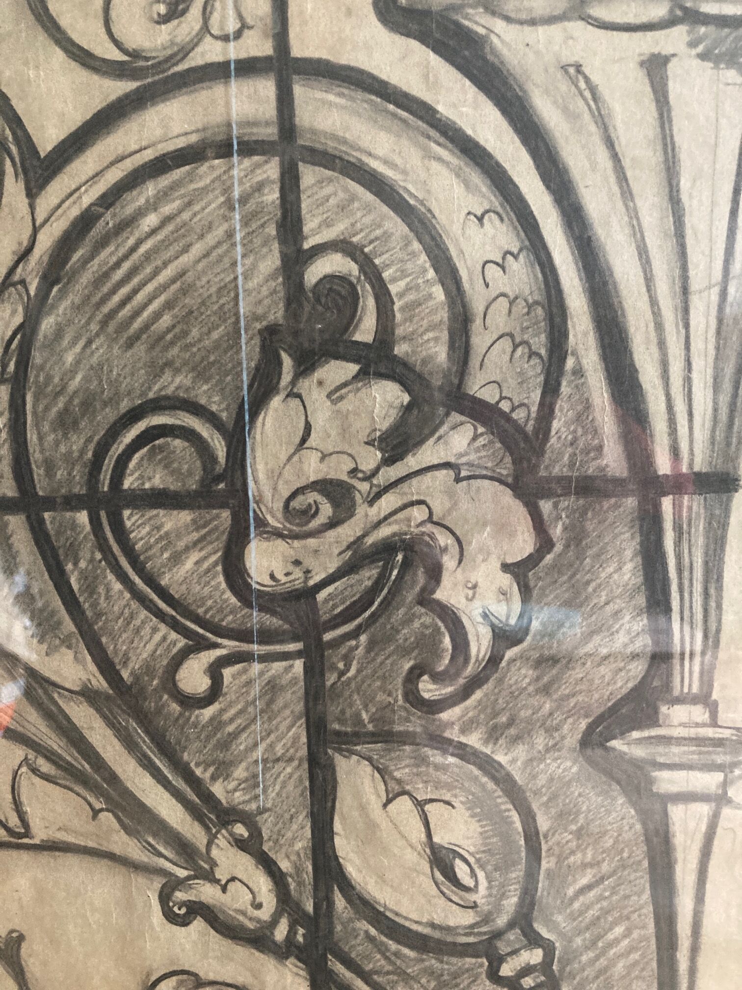 Drawing late 19th ironwork or stained glass project