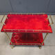 Rare Italian lacquered goatskin / parchment serving bar cart by Aldo Tura, 1960s