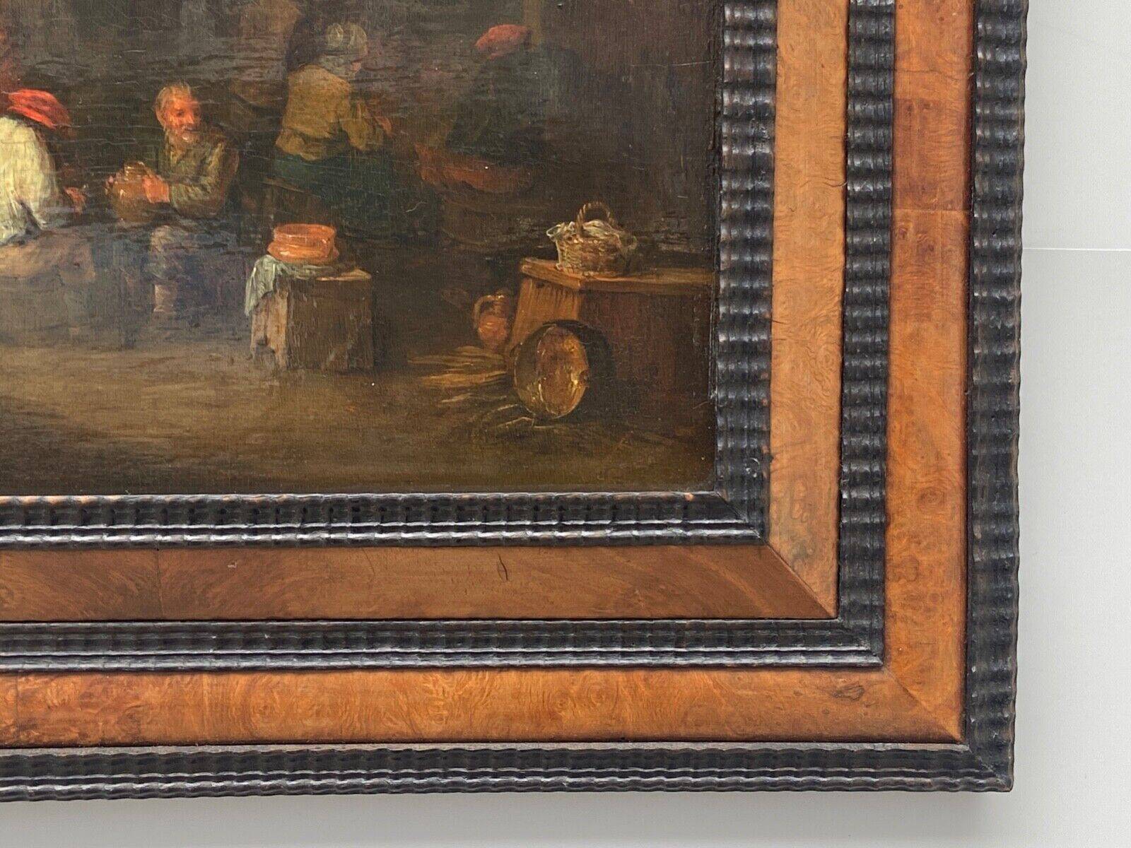 Oil on panel Dutch interior scene Flemish school 19th century