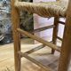 Pair of rustic-style vintage straw wood brutalist chairs