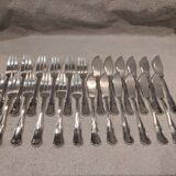 6 silver-plated fish forks and 6 fish knives by Ercuis Valencay