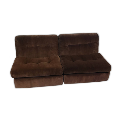 Paire de fauteuils lounge Amanta en velours côtelé et fibre de verre par Mario Bellini pour C&B Italia