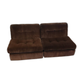 Paire de fauteuils lounge Amanta en velours côtelé et fibre de verre par Mario Bellini pour C&B Italia