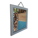 Grey patinated rectangular mirror