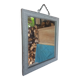 Miroir rectangulaire en bois gris patiné