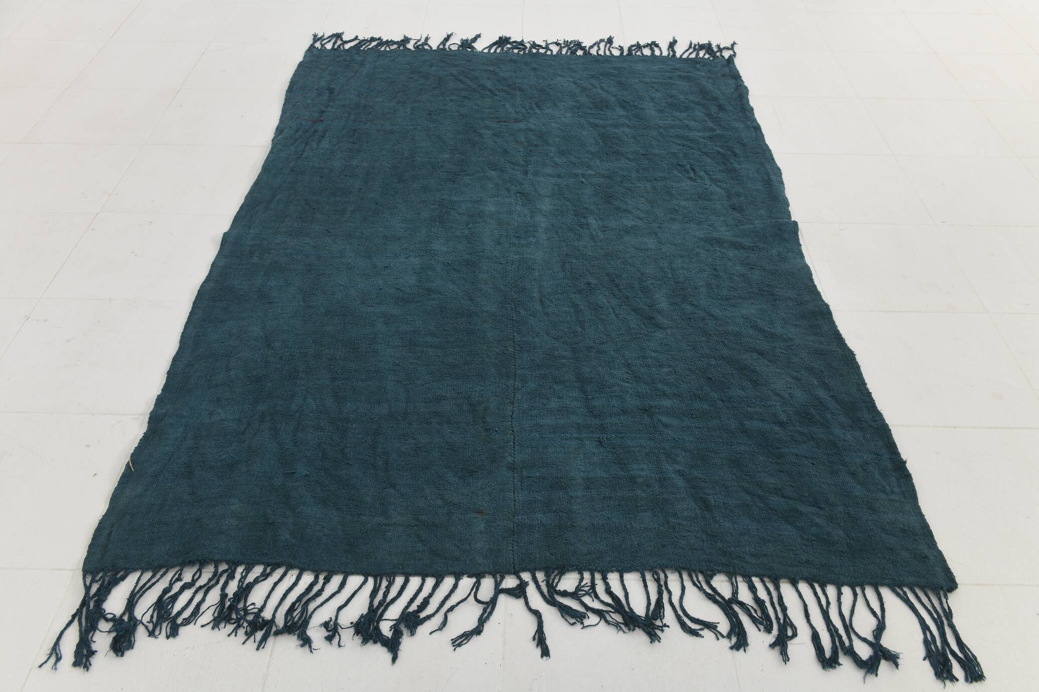 5x8 Midnight Blue Anatolian Turkish Kilim Rug, 157x230 Cm