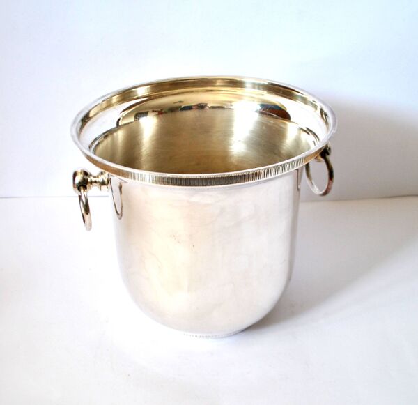 Seau à champagne vintage en métal argenté Rafraichissoir glaçon Bar