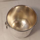 Silver-plated metal table ice bucket with lion head decoration