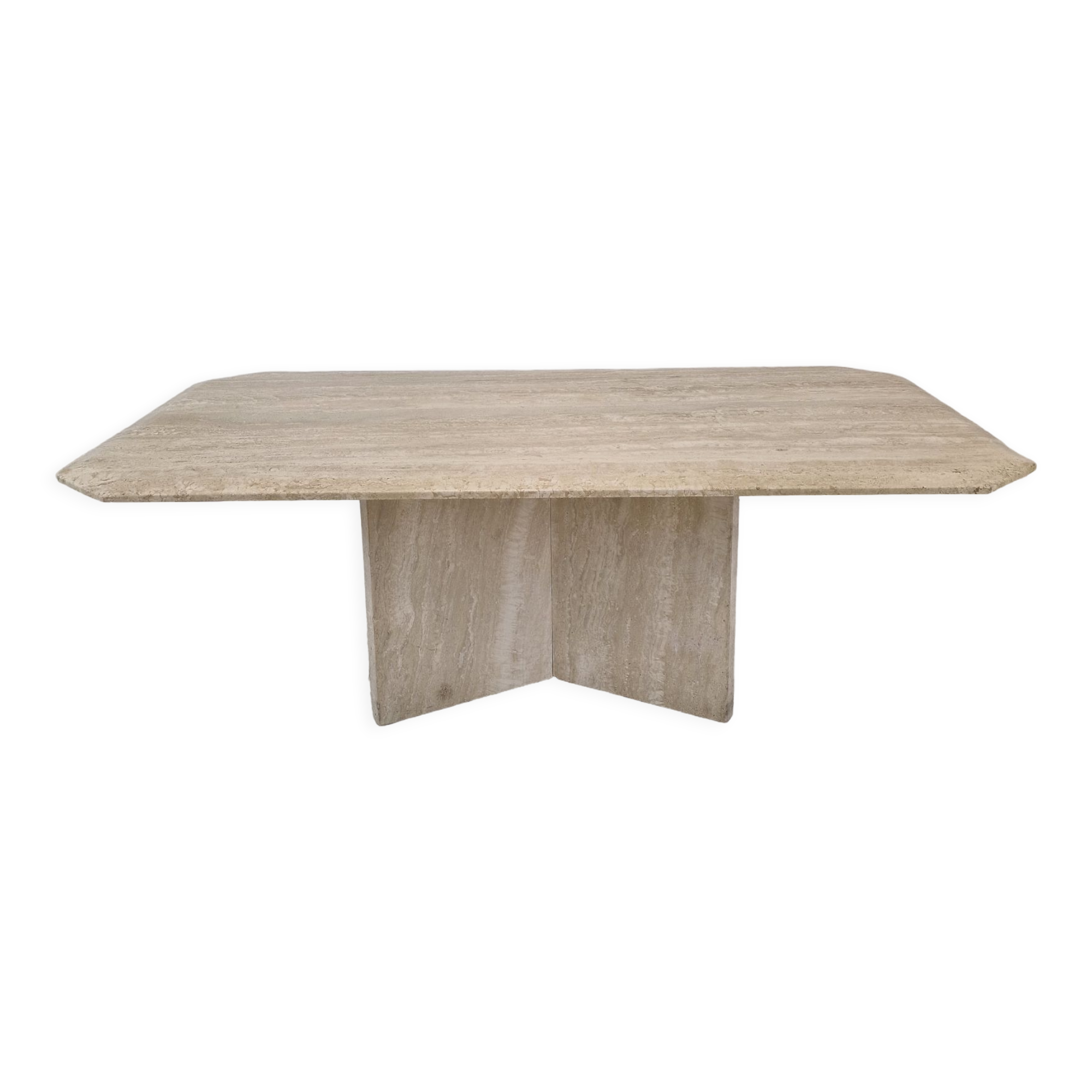 Italian Coffee Table in Travertine, 1980s