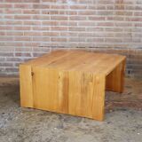 Vintage Scandinavian coffee table from the 1970s, made of pinewood, minimal