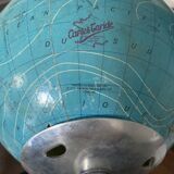 Globe vintage 1972 terrestre verre Taride tripode - 22 cm