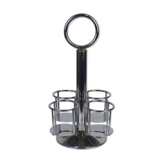 Porte-bouteille "art deco" en chrome