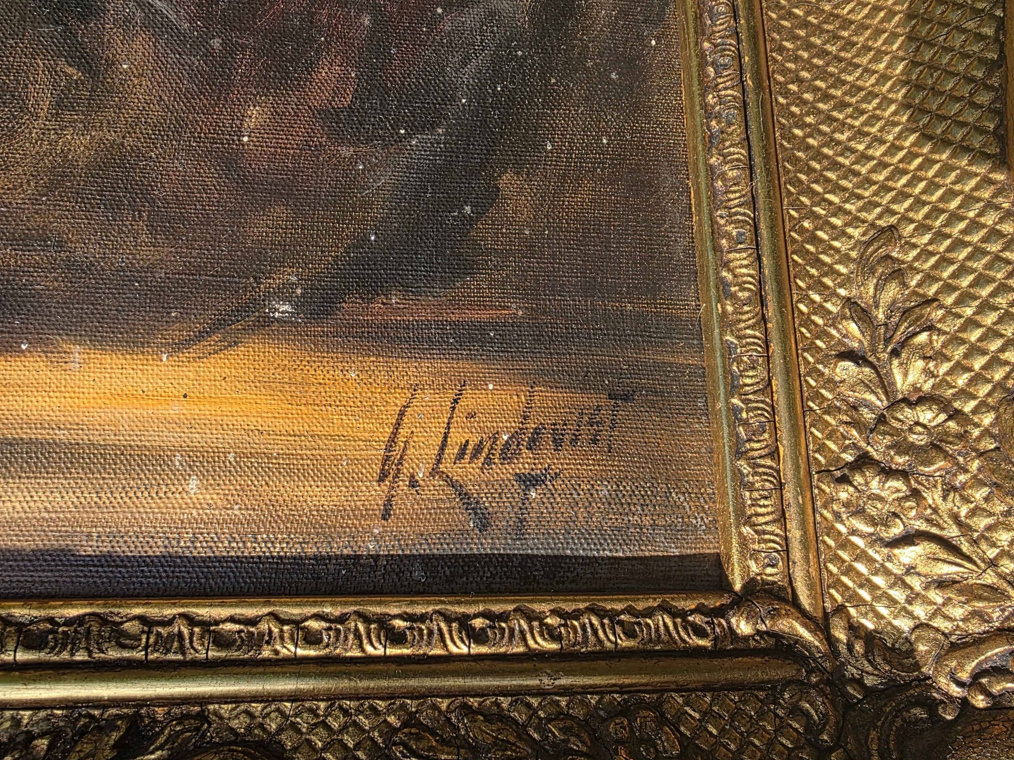 Peinture à l'huile alchimiste vintage du milieu du siècle