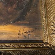 Peinture à l'huile alchimiste vintage du milieu du siècle