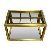 Table basse en laiton doré et verre circa, Anna Nora, 1960-1970