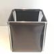 Chrome and faux leather wastepaper basket