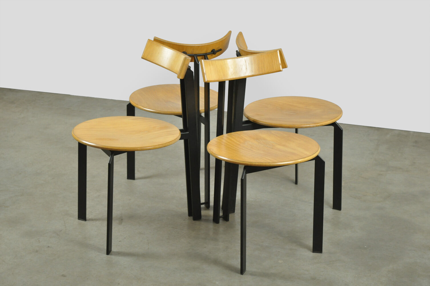 Dutch post modern dining chairs, harvink, 1980s