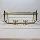 Coat rack with 4 hooks with shelf and vintage mirror in golden metal