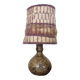 vintage lamp in pyrite sandstone and wool lampshade, La borne 1970
