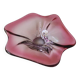 Vide poche forme florale libre. Aux tons roses. Style Murano. Diam 24 cm