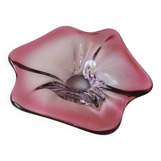 Pocket tray floral shape. in pink tones. murano style. diam 24 cm