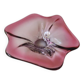 Pocket tray floral shape. in pink tones. murano style. diam 24 cm