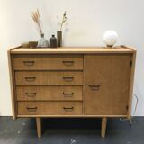 50s vintage oak chest of drawers