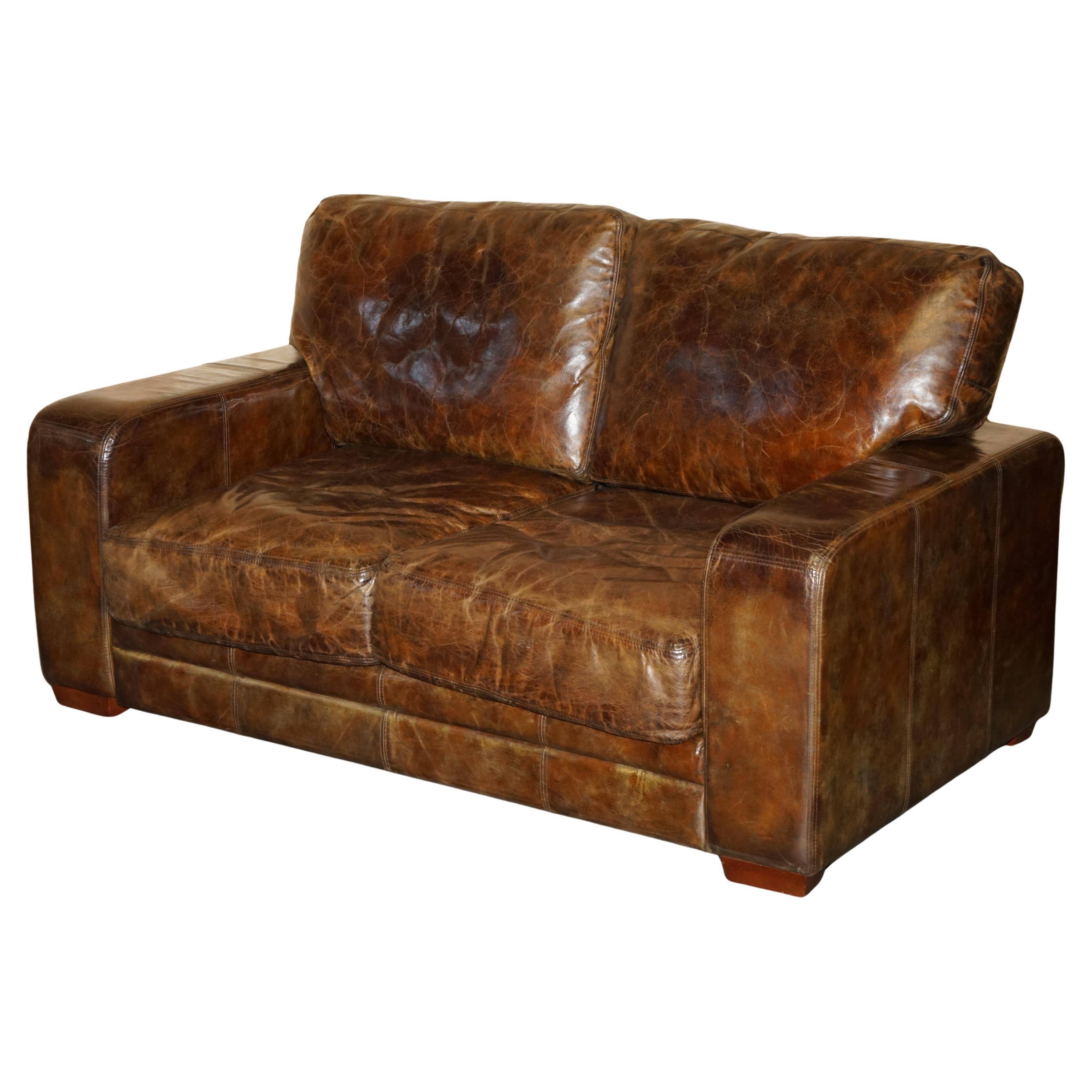 Heritage Biker Halo Soho Vintage leather sofa
