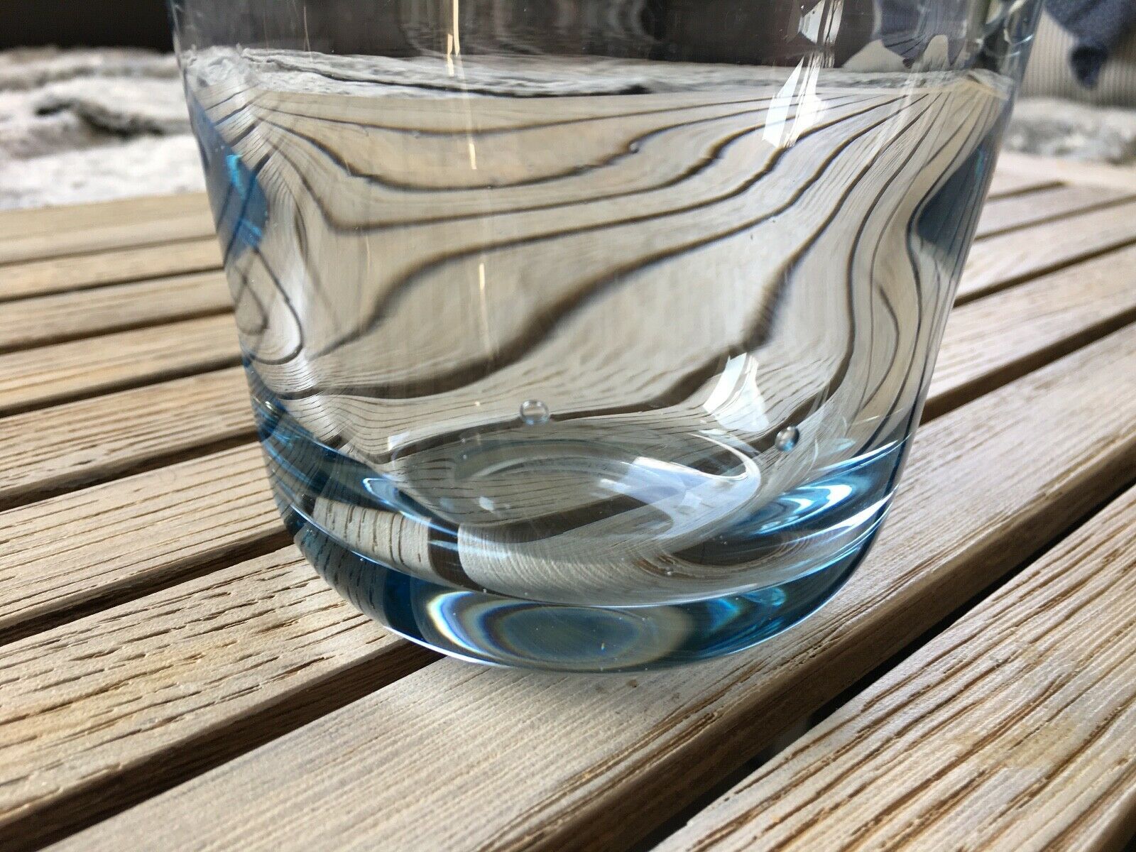Sceau à glace en verre vintage art deco