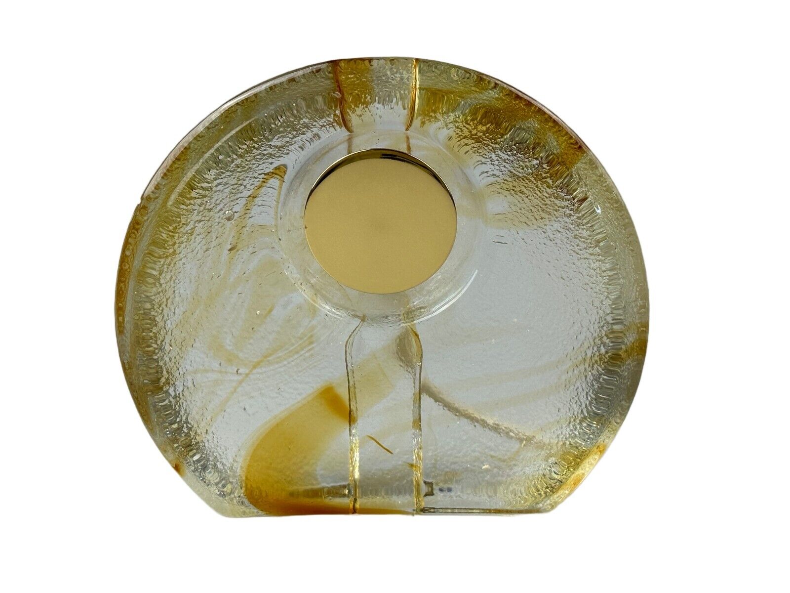 60s 70s table lamp Murano glass brass color inclusions space age design