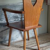 Art-popular armchair 50s in solid wood