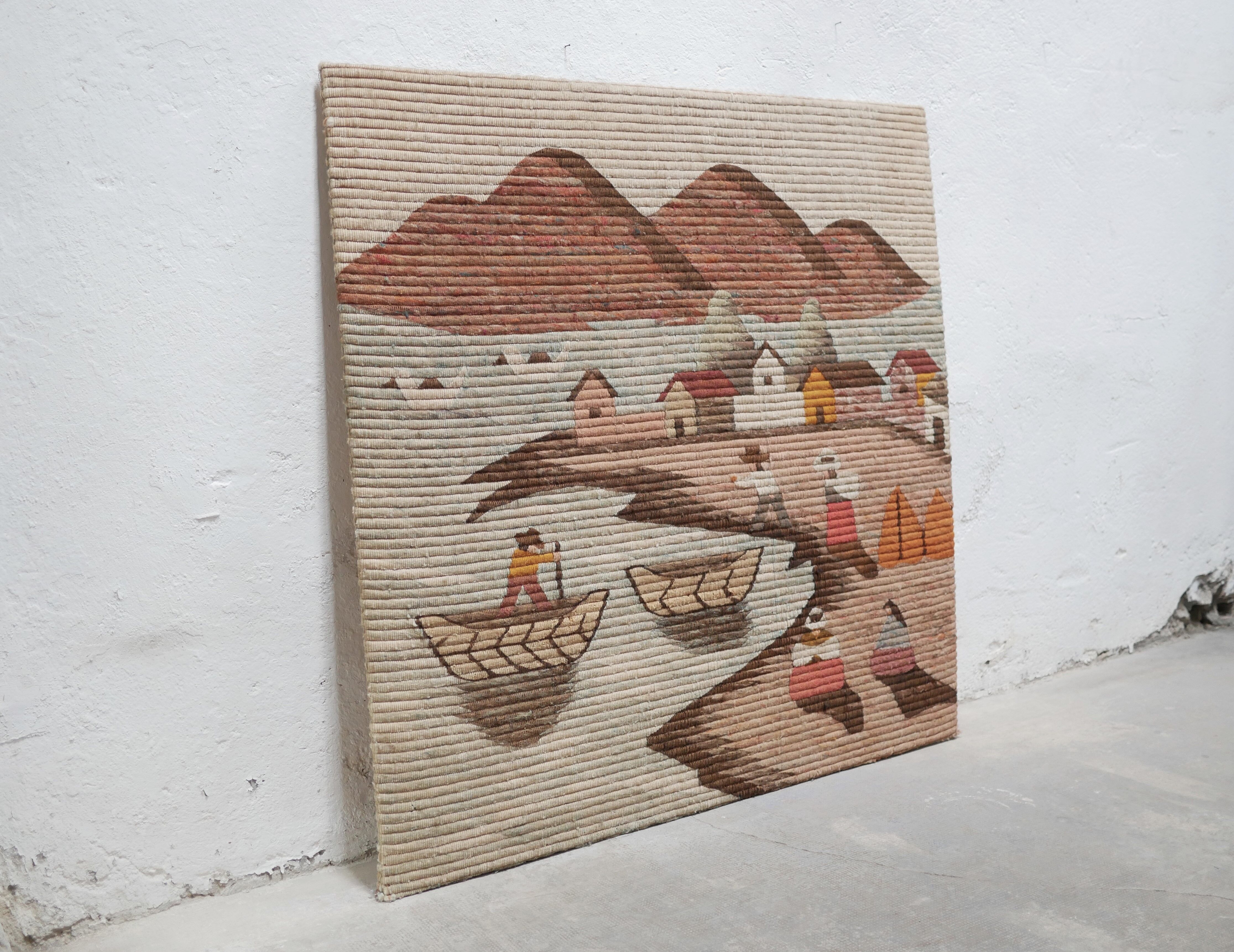 Vintage wool wall tapestry