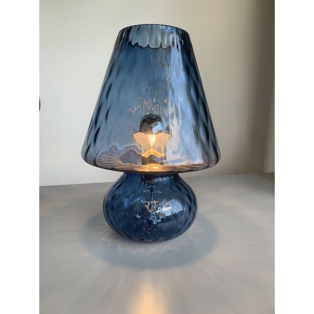 Murano style blue glass with “Ballotton” lamp